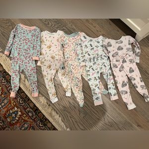 Burt’s bees baby girl lot of pajamas. 4 size 2T one size 24mo